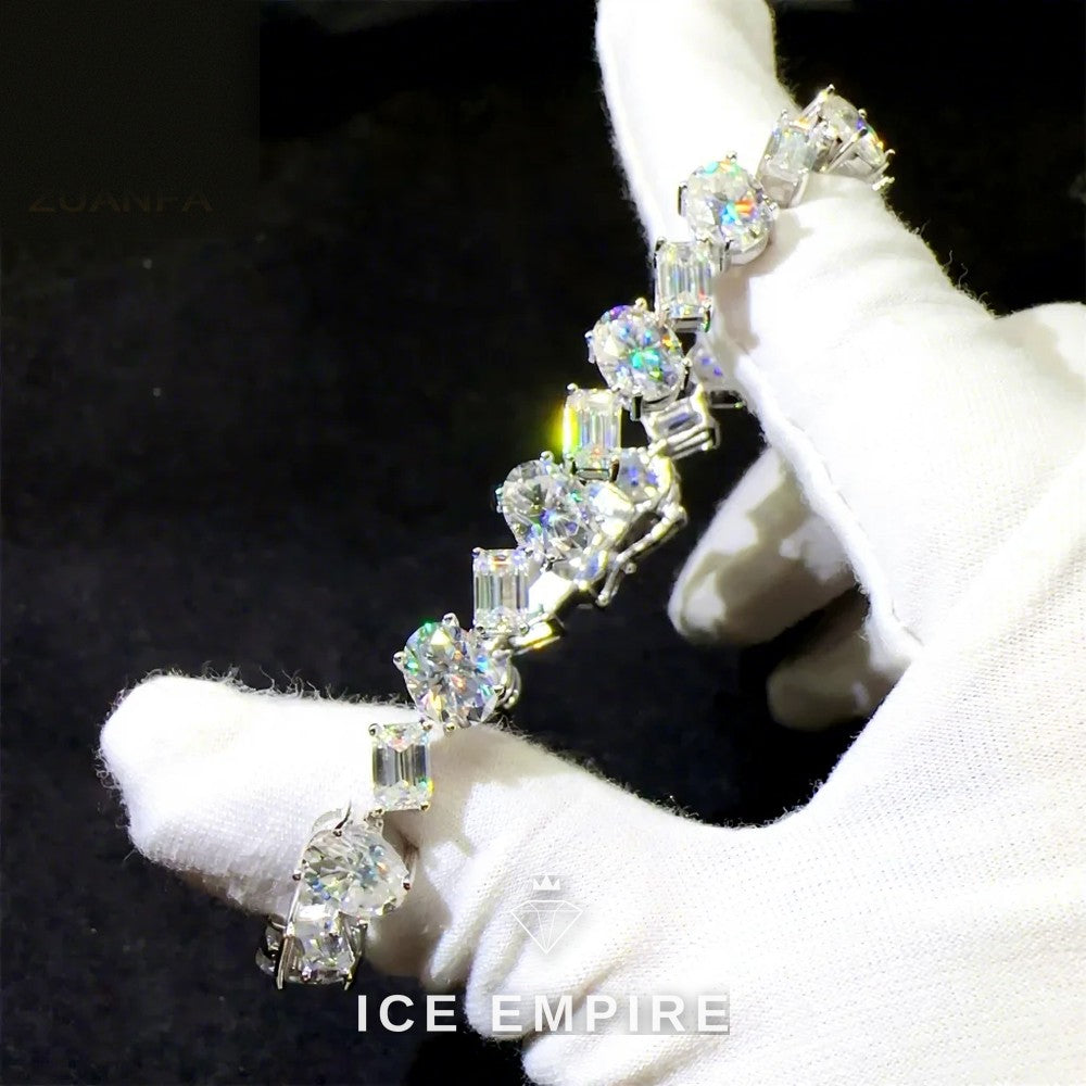 Iced Out Rose Gold Plated Moissanite Tennis Chain