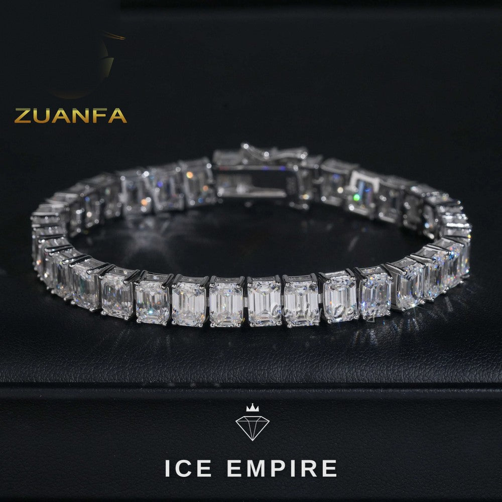 Iced Out 925 Silver Moissanite Tennis Bracelet