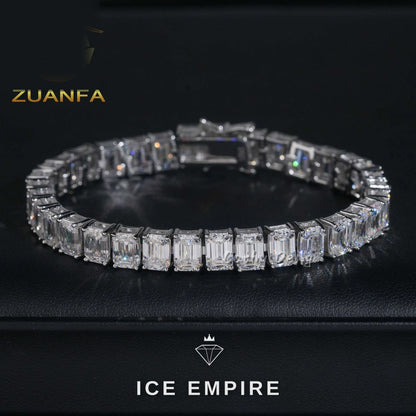 Iced Out 925 Silver Moissanite Tennis Bracelet