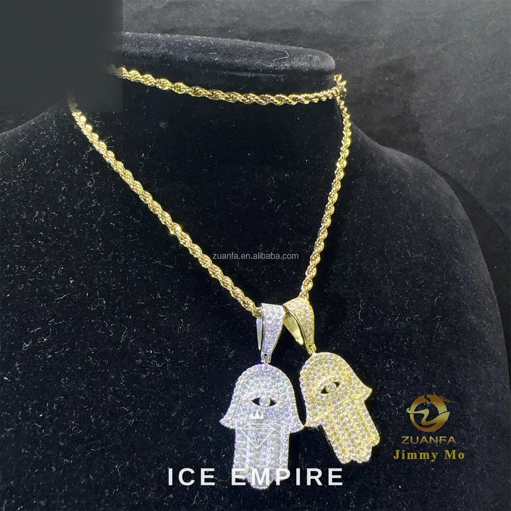 Iced Out Cross 925 Silver Moissanite Pendant