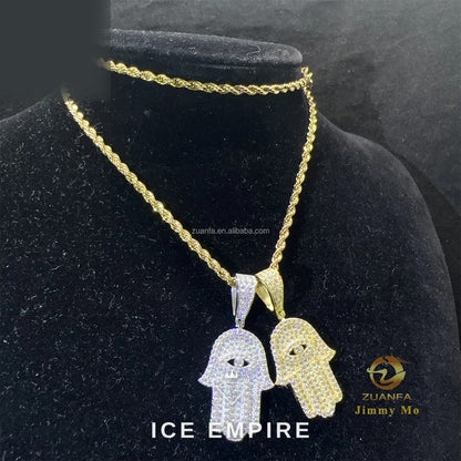 Iced Out Cross 925 Silver Moissanite Pendant