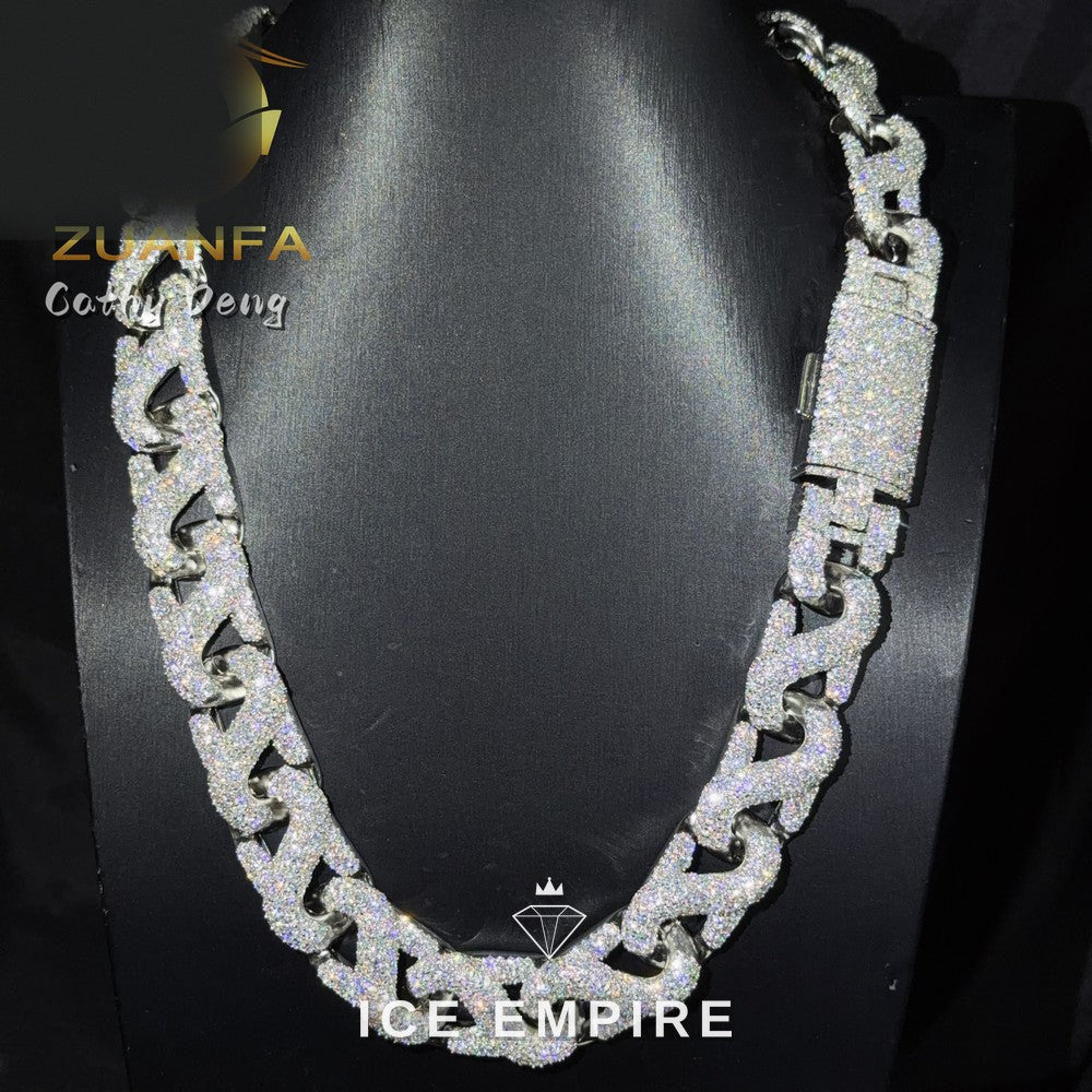 Iced Out Rose Gold Plated Moissanite Cuban Chain