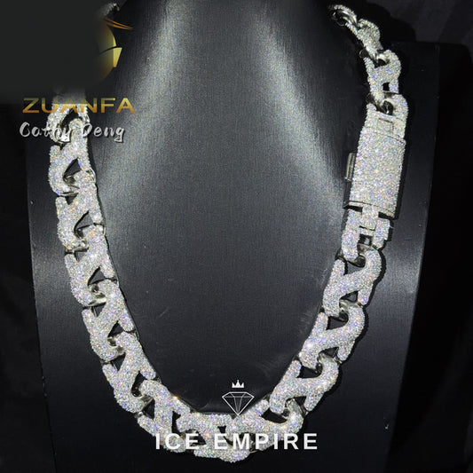 Iced Out Rose Gold Plated Moissanite Cuban Chain