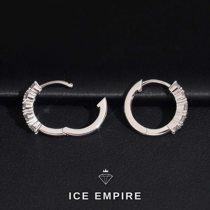 Iced Out Rose Gold Plated Lab Grown Diamond Hoop Earrings