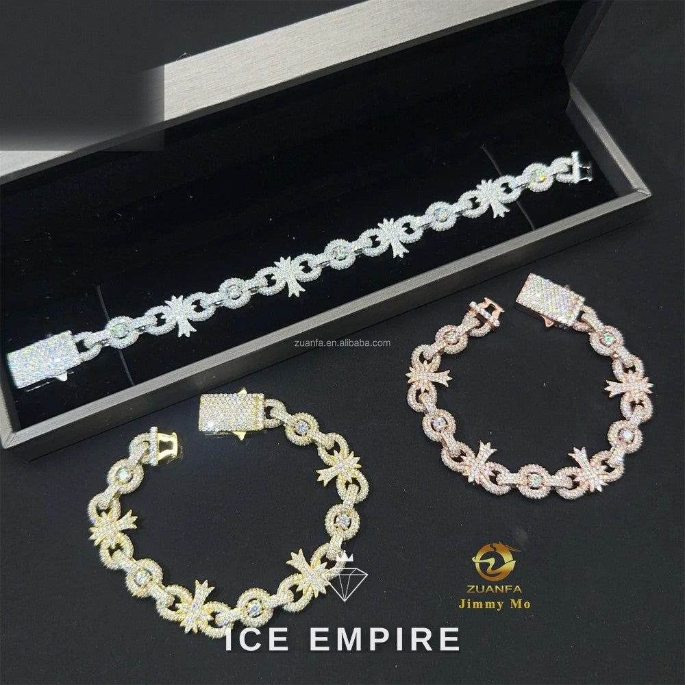 Iced Out 925 Silver Moissanite Cuban Chain
