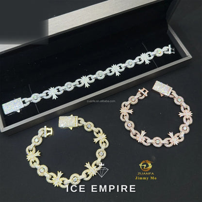 Iced Out 925 Silver Moissanite Cuban Chain