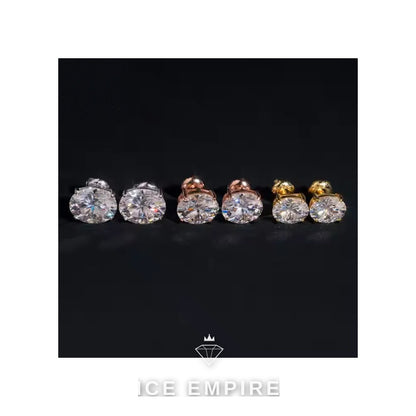 Iced Out Rose Gold Plated Moissanite Stud Earrings