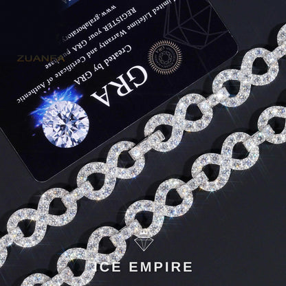 Iced Out Cluster Rose Gold Plated Moissanite Cuban Chain
