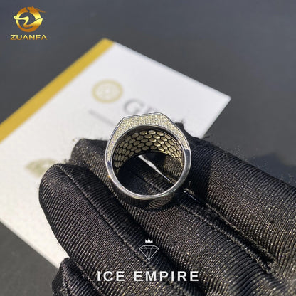 Iced Out 925 Silver Moissanite Ring