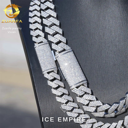 Iced Out Rose Gold Plated Moissanite Cuban Chain