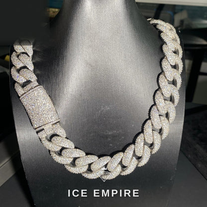 Iced Out Rose Gold Plated Moissanite Cuban Chain