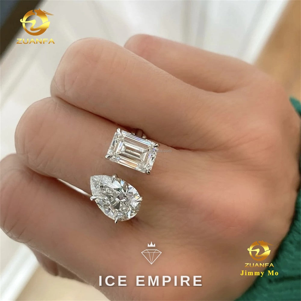 Iced Out Gold Plated Lab Grown Diamond Engagement Ring