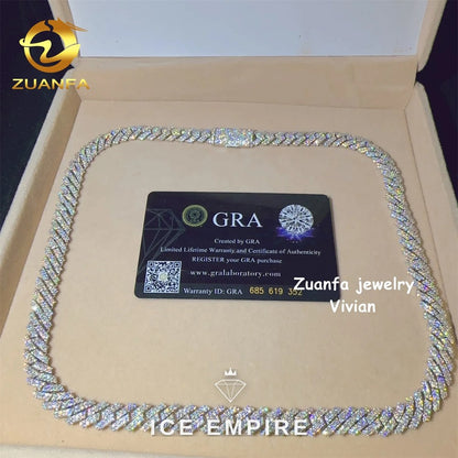 Iced Out Rose Gold Plated Moissanite Cuban Chain
