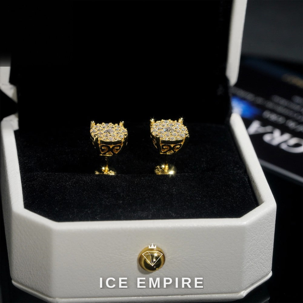 Iced Out Cluster 925 Silver Lab Grown Diamond Earrings