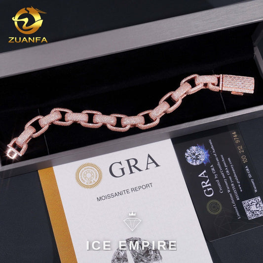 Iced Out 925 Silver Moissanite Cuban Chain