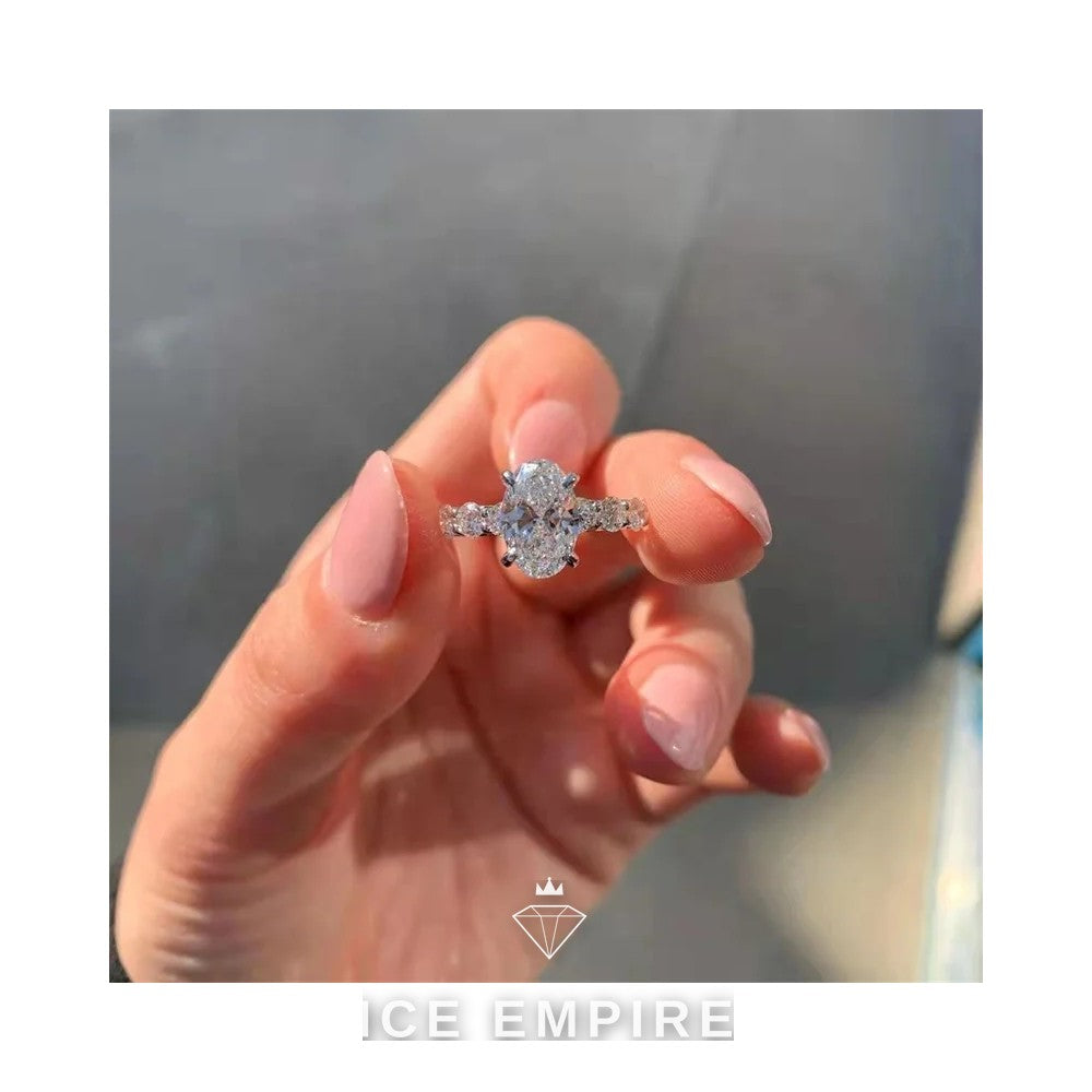 Iced Out 925 Silver Moissanite Wedding Band