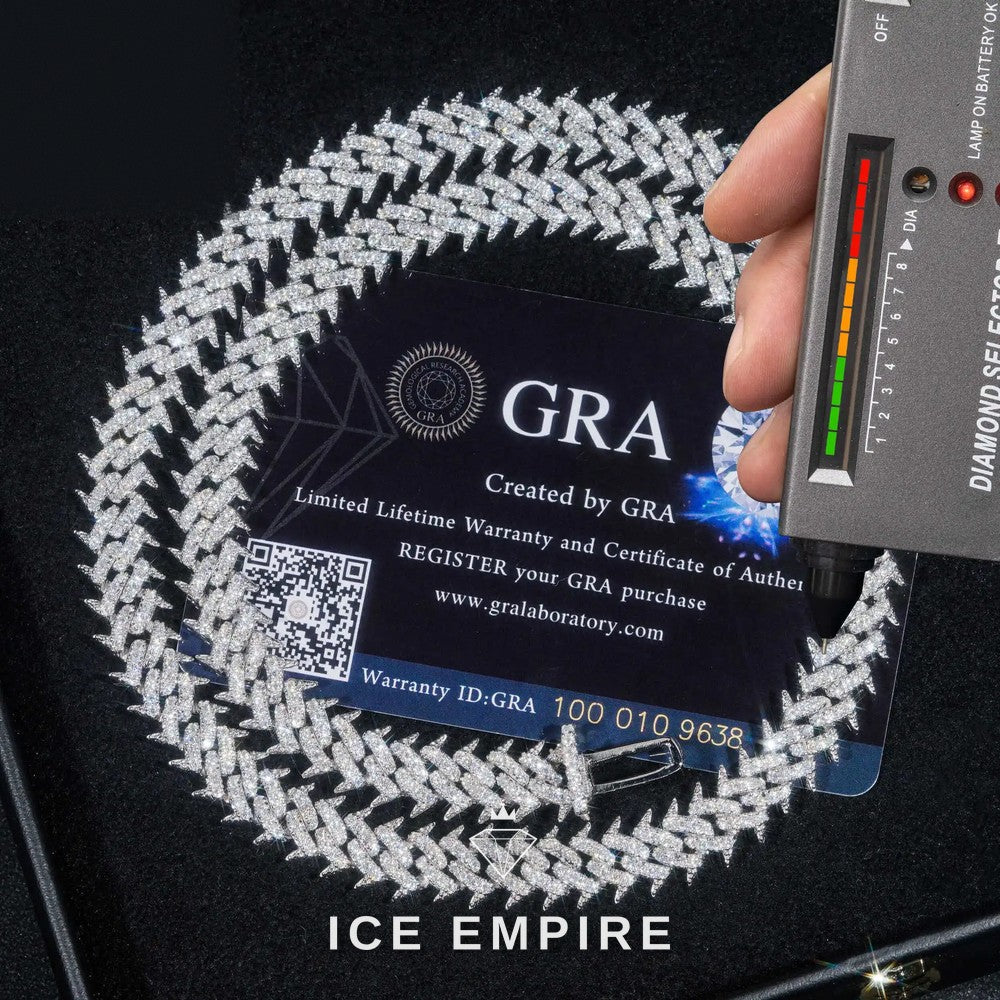Iced Out Rose Gold Plated Moissanite Cuban Chain