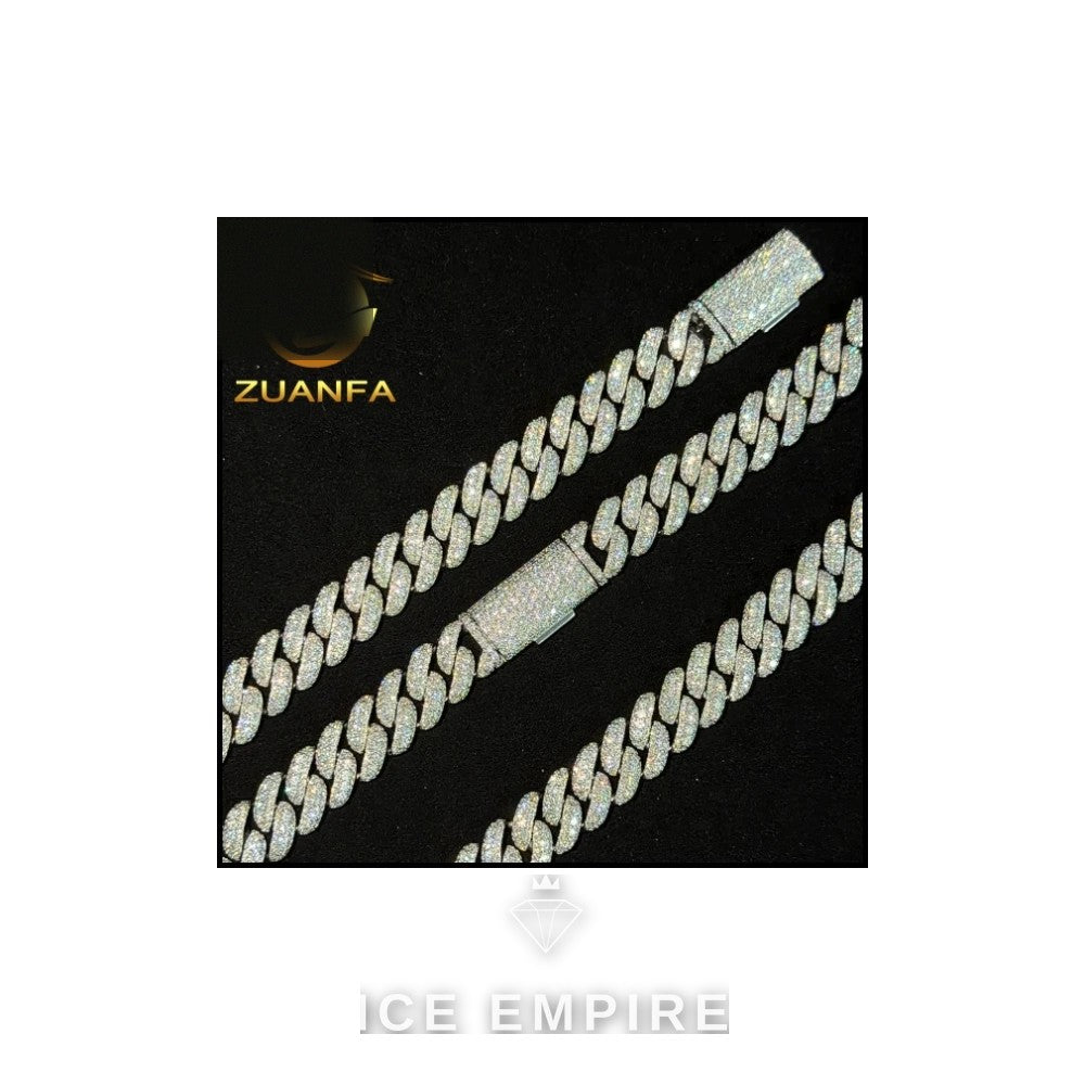 Iced Out Rose Gold Plated Moissanite Cuban Chain