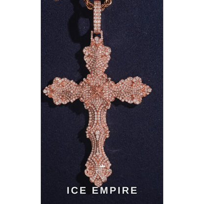 Iced Out Cross 925 Silver Moissanite Pendant