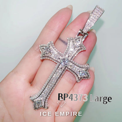 Iced Out Cross 925 Silver Moissanite Pendant