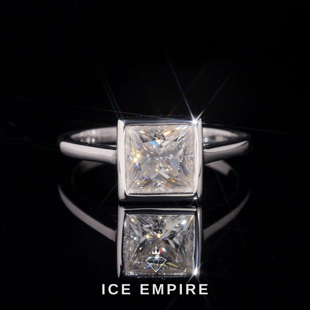 Iced Out 18K Gold Moissanite Wedding Band