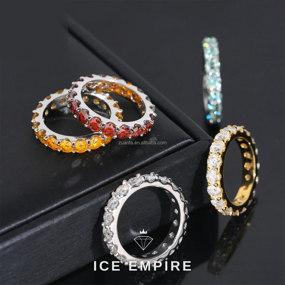 Iced Out 925 Silver Moissanite Ring