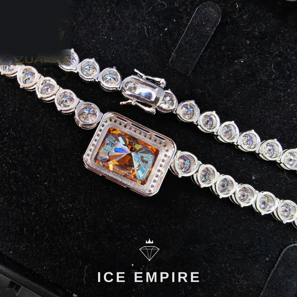 Iced Out Rose Gold Plated Moissanite Cuban Chain