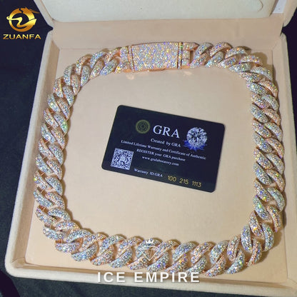 Iced Out Rose Gold Plated Moissanite Cuban Chain