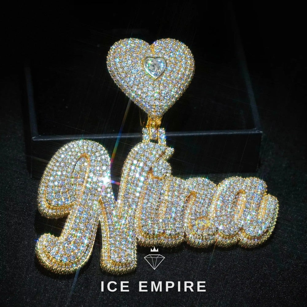 Iced Out Cross Rose Gold Plated Moissanite Pendant