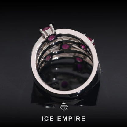 Iced Out 925 Silver Moissanite Ring