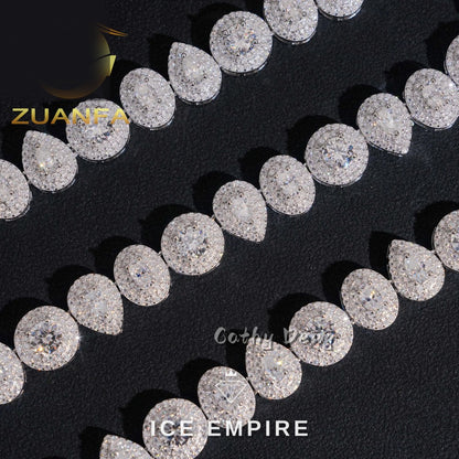 Iced Out Rose Gold Plated Moissanite Cuban Chain
