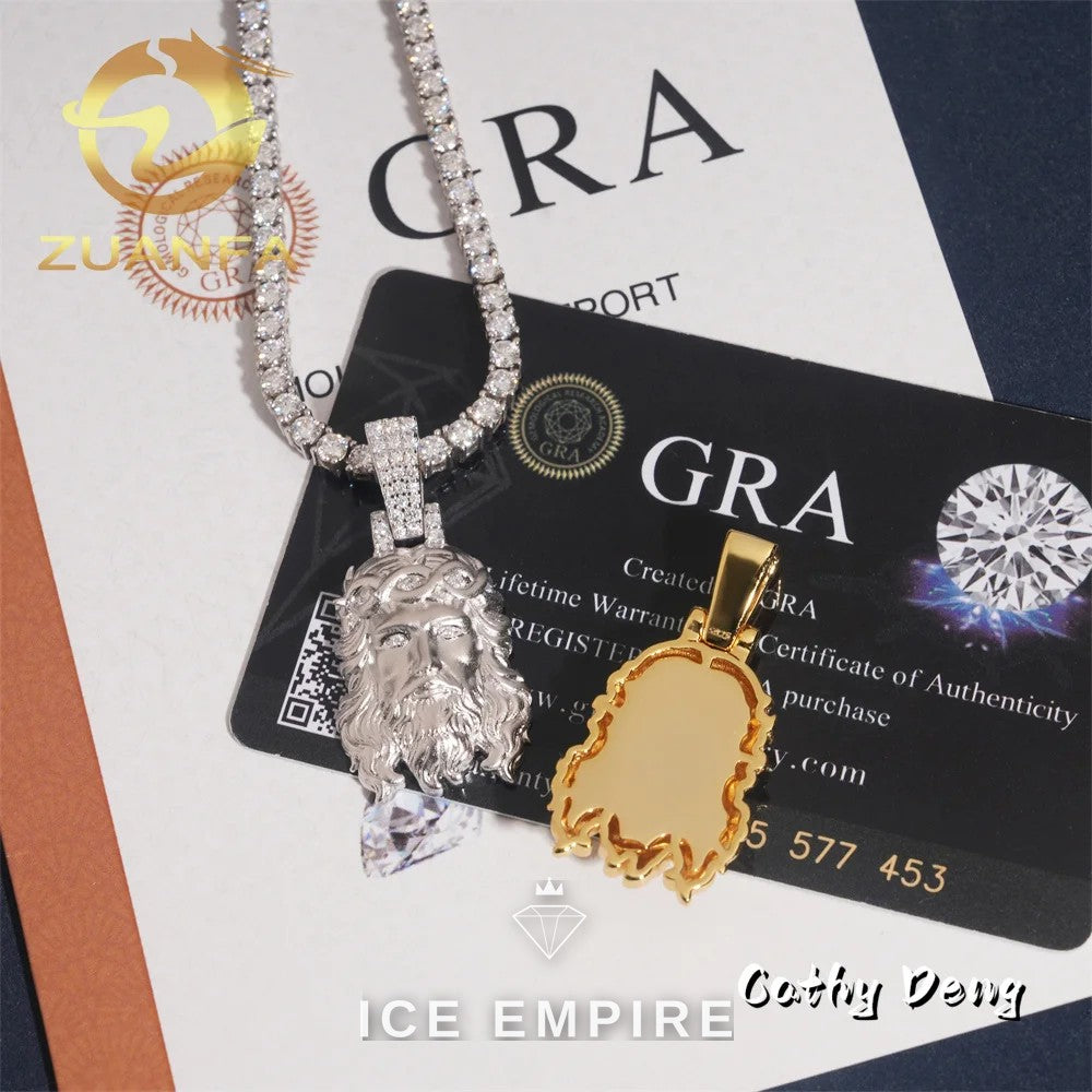 Iced Out Rose Gold Plated Moissanite Pendant
