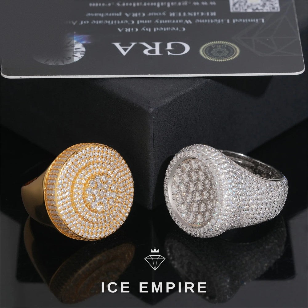 Iced Out 925 Silver Moissanite Ring