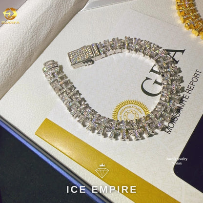 Iced Out 925 Silver Moissanite Cuban Chain