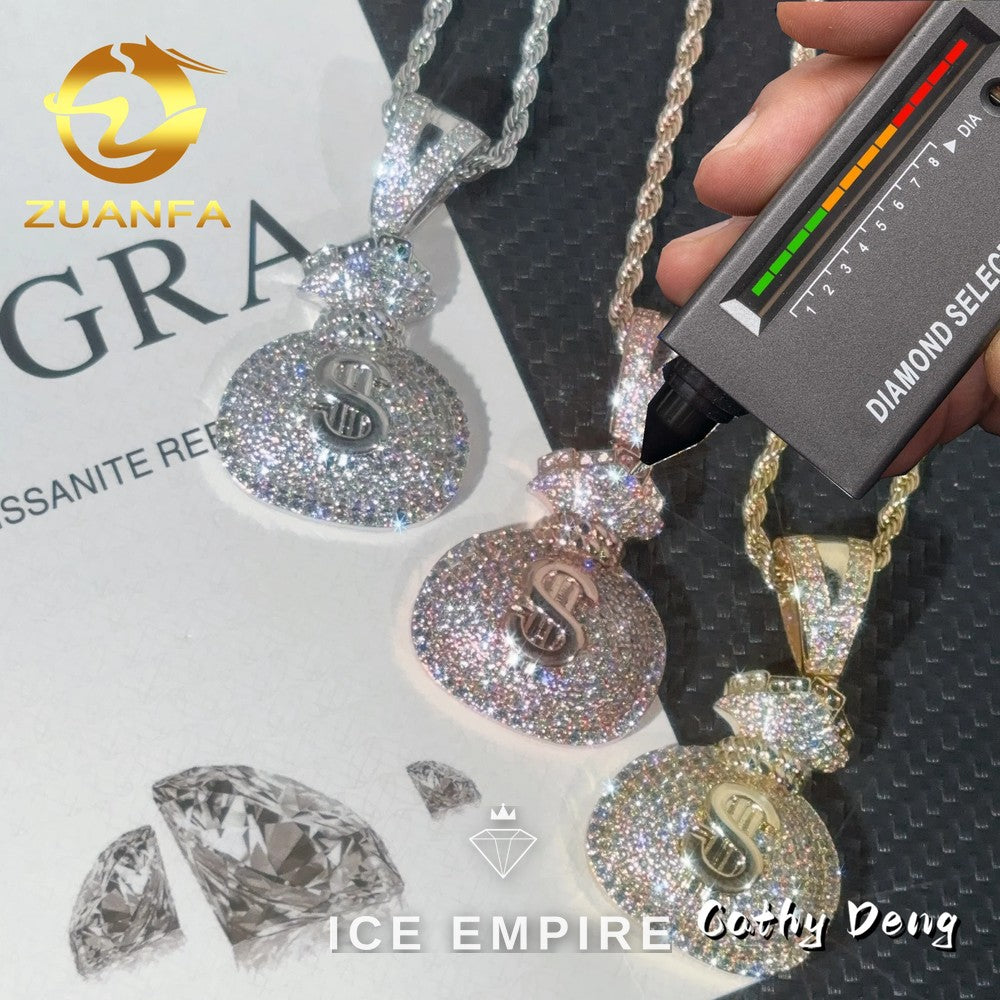 Iced Out 925 Silver Moissanite Rope Chain