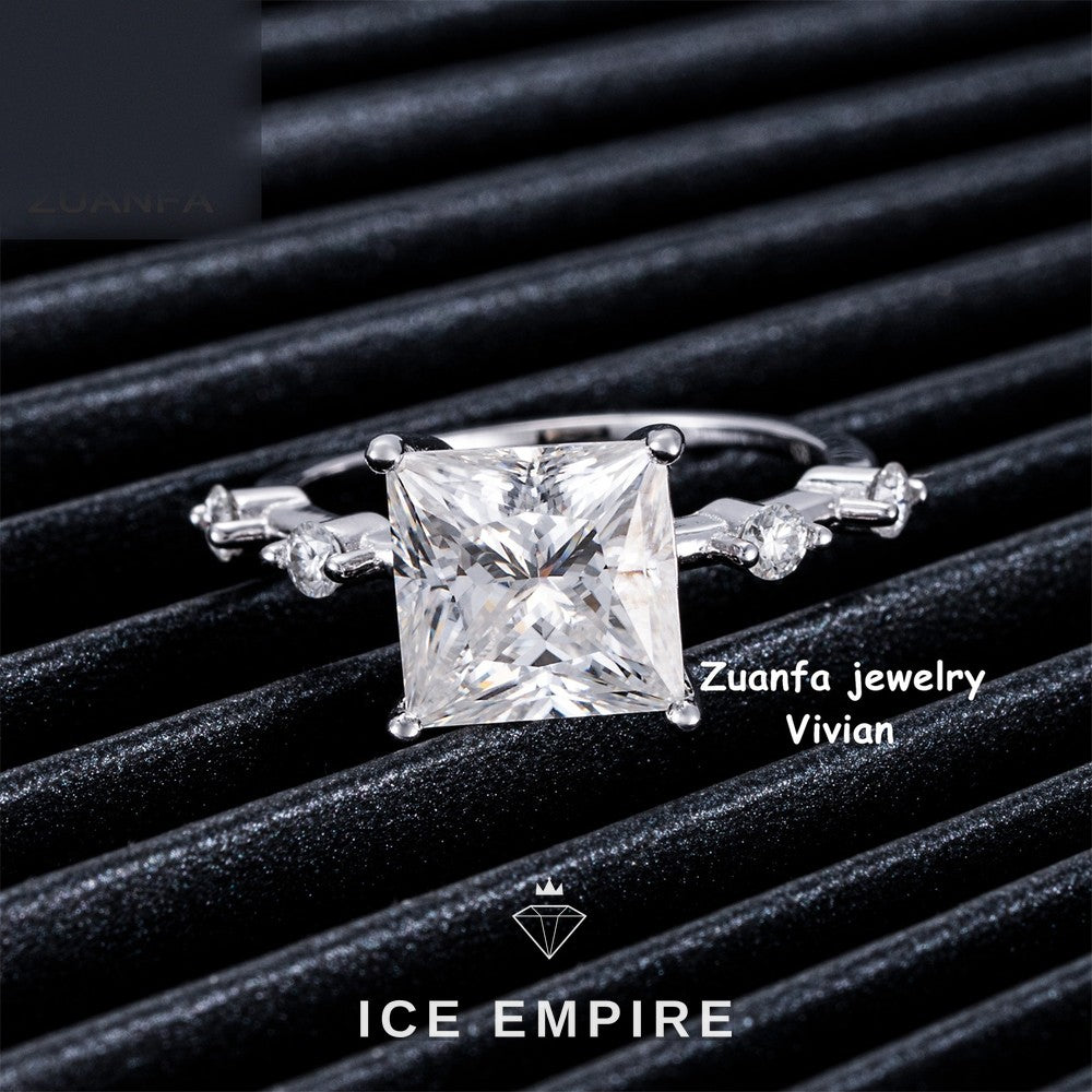 Iced Out Rose Gold Plated Moissanite Ring