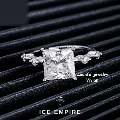Iced Out Rose Gold Plated Moissanite Ring