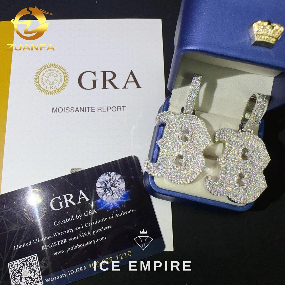 Iced Out Rose Gold Plated Moissanite Pendant