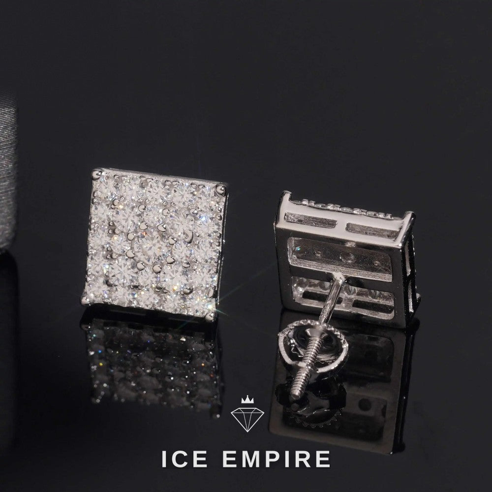 Iced Out Rose Gold Plated Moissanite Stud Earrings