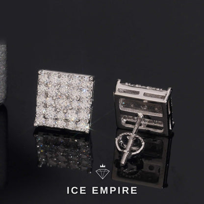Iced Out Rose Gold Plated Moissanite Stud Earrings