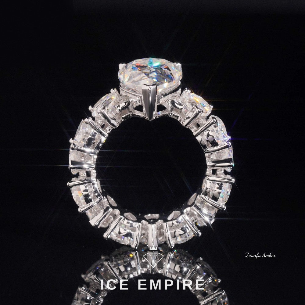 Iced Out 14K Gold Lab Grown Diamond Wedding Band