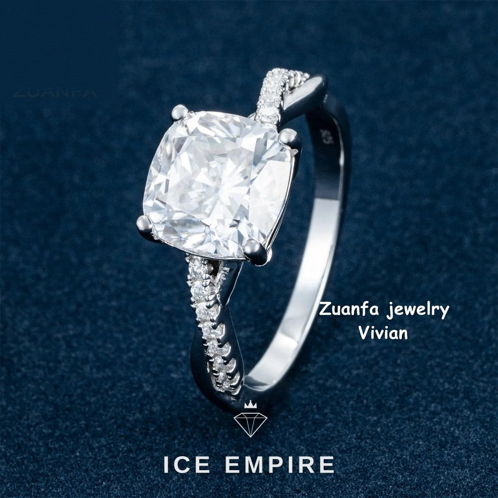 Iced Out Rose Gold Plated Moissanite Ring
