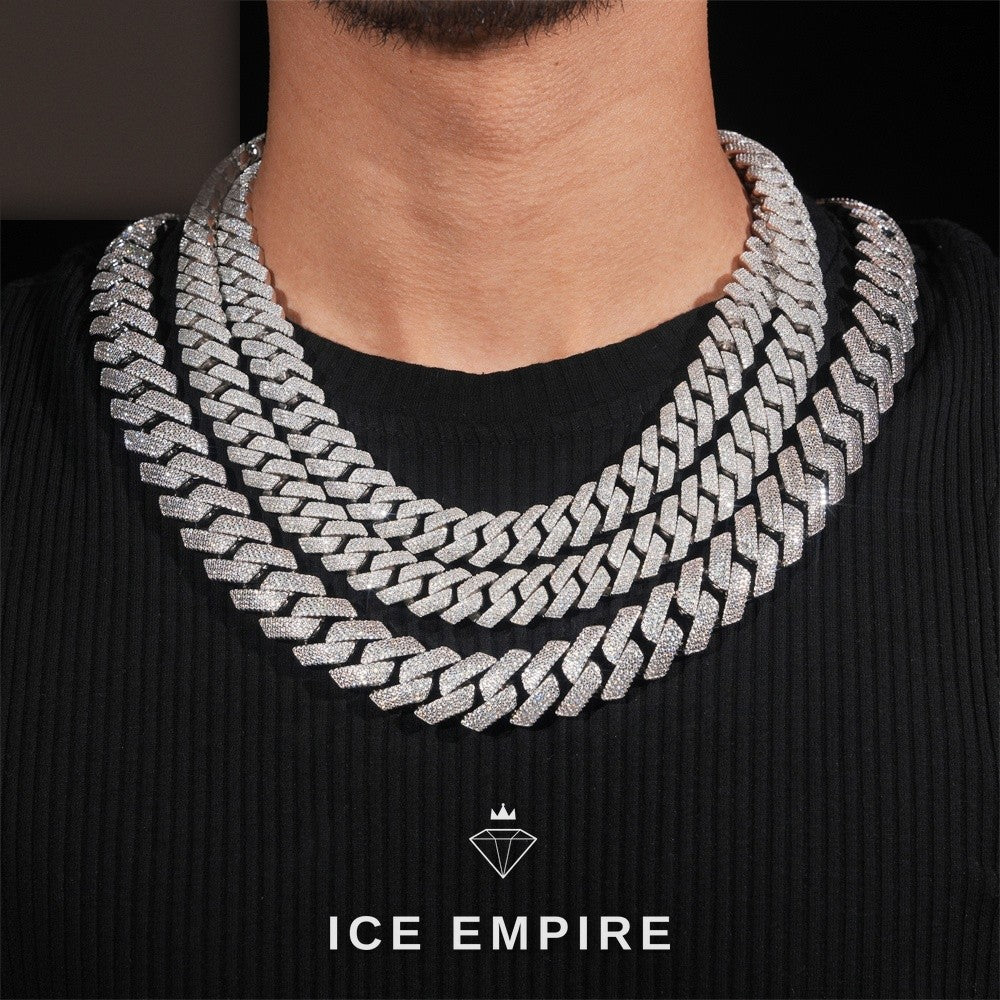 Iced Out Rose Gold Plated Moissanite Cuban Chain
