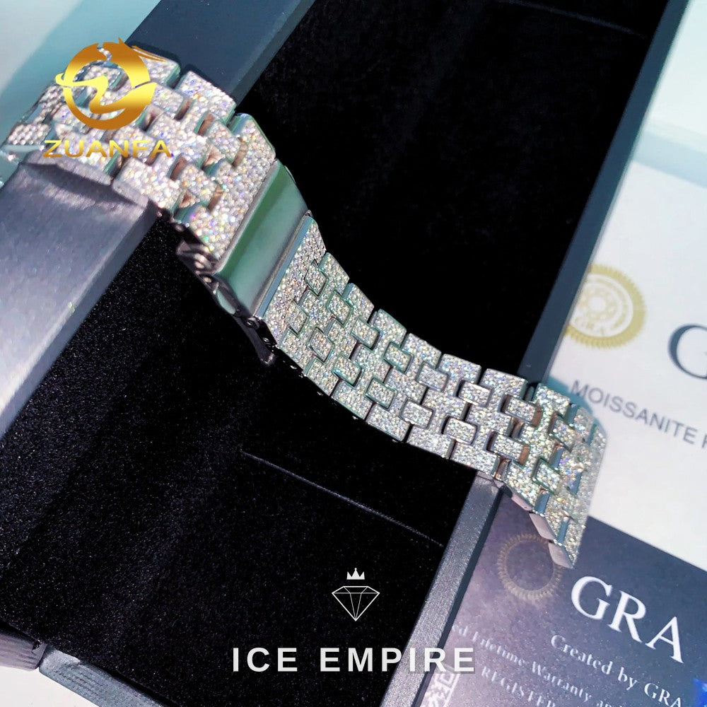 Iced Out 925 Silver Moissanite Watch