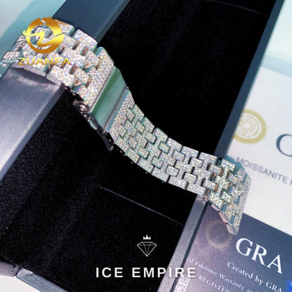 Iced Out 925 Silver Moissanite Watch
