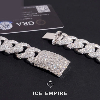 Iced Out Rose Gold Moissanite Cuban Chain