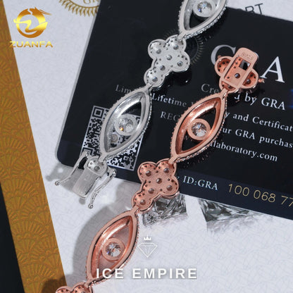Iced Out Cross Rose Gold Plated Moissanite Cuban Chain