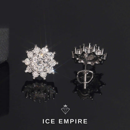 Iced Out 925 Silver Moissanite Stud Earrings