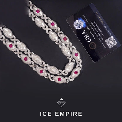 Iced Out Rose Gold Plated Moissanite Cuban Chain