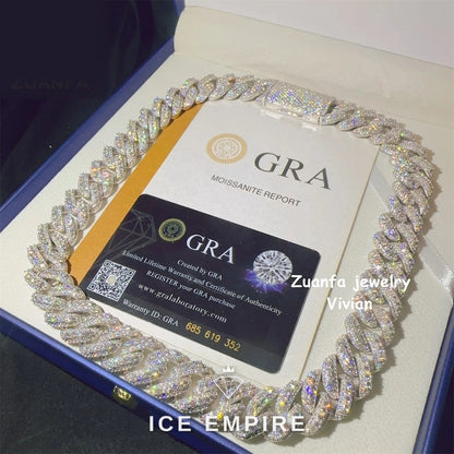 Iced Out Rose Gold Plated Moissanite Cuban Chain